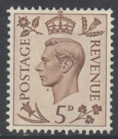 GB Scott 242 - SG469, 1937 Dark Colours 5d MH* - Unused Stamps