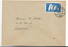 CH384 / SCHWEIZ, PRO PATRIA 1950 - 40C. Sportschiessen Auf Ortsbrief Lausanne - Brieven En Documenten