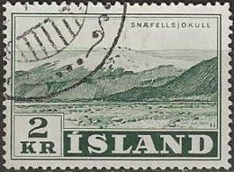 ICELAND 1957 Snaefellsjokull - 2k. - Green FU - Gebraucht