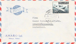 Lupo Cover Akureyri (Iceland)- Urbach Germany 1960 - Luftpost