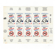 Venezuela 1993, No Smoking, Sheetlet - Tobacco