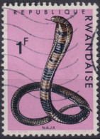 1967 Ruanda, Mi:RW 204A, Sn:RW 197, Yt:RW 194, Forest Cobra (Naja Melanoleuca), Schlangen - Oblitérés