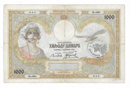 JUGOSLAVIA 1000 DINARA 1931 - Yougoslavie
