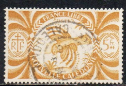 NOUVELLE CALEDONIE NEW NUOVA CALEDONIA 1942 KAGUS 5.00fr USED OBLITERE' USATO - Used Stamps