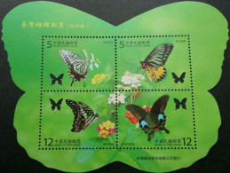 Taiwan 2009 S#3872 Butterflies M/S MNH Flora Fauna Insect Flower Unusual (hole) Butterfly - Neufs