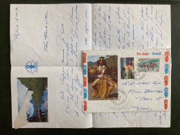 LETTRE Illustrée TP COURSE DE CHEVAUX 15F + TUAMOTU 2F OBL.16-10 1968 PAPEETE ANNEXE 1 - Cartas & Documentos