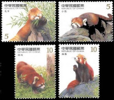 Taiwan 2007 S#3736-3739 Red Panda MNH Fauna Lesser - Neufs