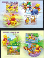 Taiwan 2006 S#3667-3668 Winnie The Pooh M/S MNH Cartoon Flora Fauna Disney Bridge Fishing Flower Frog - Ongebruikt