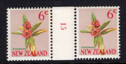 New Zealand 1967 Decimal Pictorials - Wmk. - Coil Pairs - 6c Koromiko - 15 - HM - Nuovi