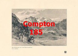 D101 185 E.T. Compton Körbersee Braunarlspitze Kunstblatt 1909 !! - Altri & Non Classificati