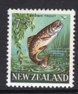 New Zealand 1967-70 Decimal Pictorials - 7½c Brown Trout HM (SG 871) - Nuevos