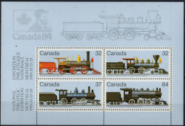 CANADA - Locomotives 1984 Feuillet - Blocs-feuillets