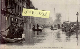 INONDATIONS DE PARIS  ( JANVIER 1910 )   QUAI DES GRANDS AUGUSTINS - Inondations