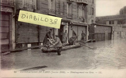 INONDATIONS DE PARIS  ( JANVIER 1910 )   DEMENAGEMENT RUE GROS - Inondations