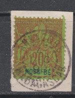 Nossi-Bé N° 33 O Type Groupe : 20 C. Brique Sur Vert, Oblitéré Sur Fragment, TB - Oblitérés