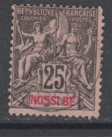 Nossi-Bé N° 34 O Type Groupe : 25 C. Noir Sur Rose , Oblitéré, TB - Used Stamps