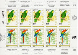 Venezuela 1993, UPAEP, Parrots, Sheetlet - Perroquets & Tropicaux