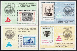 Argentina 1979 Prenfil 80 Philatelic Exhibition Complete Souvenir Sheets Set MNH - Nuevos