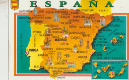 Carte De Espagne Et Portugal Et Islas Canarias Et Palma De Mallorga - Ceuta