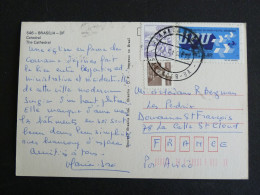 BRESIL BRASIL AVEC YT 1382 1204 1172a SIGLE UPU / SALINIER / FRERE NICODEME LEPRE - CATHEDRALE BRASILIA - Cartas & Documentos