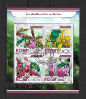 DJIBOUTI 2017 ABEILLES ET ORCHIDEES YVERT N°1592/95 OBLITERE-CTO - Abeilles