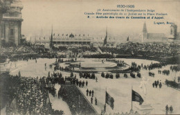 1830-1905 Grande Fête Patriotique Du 21 Juillet Place Poelaert, Arrivée Des Cours De Cassation Et D'Appel - Fêtes, événements