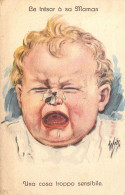 ENFANTS - Dessin D'enfants - Le Trésor à Sa Maman - Una Cosa Troppo Sensible - Bébé - Carte Postale Ancienne - Children's Drawings