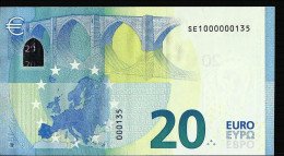 20 EURO "S" S001 ITALIE - ITALIA UNC NUMERI BASSI DRAGHI - 20 Euro