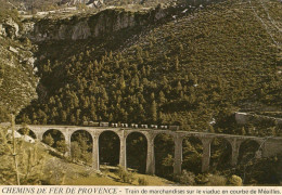 CHEMINS DE FER DE PROVENCE - Train De Marchandise Sur Le Viaduc En Courbe De Méailles - - Other & Unclassified