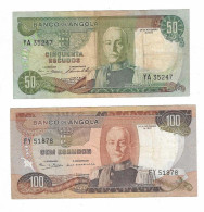 ANGOLA 2 BANCONOTE 50 E 100 ESCUDOS 1972 - Angola