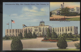 New Orleans Airport Postcard Administration Building Hangar Exterior View - New Orleans