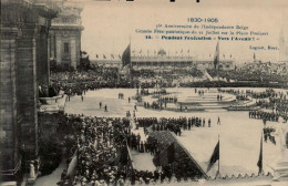 1830-1905 Grande Fête Patriotique Du 21 Juillet Place Poelaert, Pendant L'exécution "Vers L'Avenir" - Feesten En Evenementen