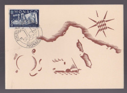 CP MONACO Journée Du Timbre 1946 Impression Dépouillée De La Carte Num 4 - Plaatfouten En Curiosa