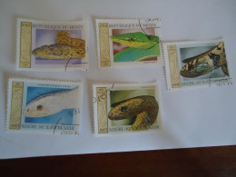 BENIN USED STAMPS  ANIMALS 5 SNAKES - Serpents