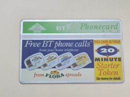 United Kingdom-(BTA101)-FLORA Spreads-(20units)(159)(547H68991)-price Cataloge0.50£ Used+1card Prepiad Free - BT Publicitaire Uitgaven