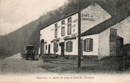 Marcourt  Arret Du Tram Et Café St Thibaut Malle Poste Voyagé En 1937 - Rendeux