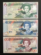 EAST CARIBBEAN STATES  SET 5 10 20 DOLLARS BANKNOTES (2008) UNC - East Carribeans