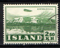 ISLANDA - 1952 - AEREOPLANO IN VOLO SUL GHIACCIAIO ERIK - USATO - Posta Aerea