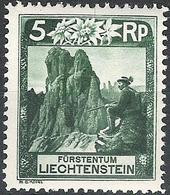 Liechtenstein 1930: Gebirgs-Jäger Mi 95B Zu 85B Yv 94 * Charnière Falz(SBK 2017  CHF 5.00 Für * Zu 2023 CHF 10.00 - 50%) - Tiro (armi)