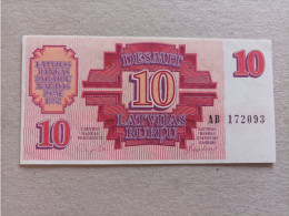 Billete De Letonia De 10 Rublos, Año 1992, UNC - Lettonia