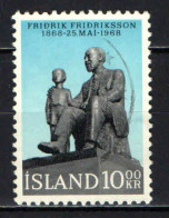 ISLANDA - 1968 - CENTENARIO DELLA NASCITA DEL PASTORE FRIDRICK FRIDIKSSON - USATO - Gebraucht