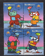 San Marino Saint-Marin 2002 Yvertn° 1793-1796 (°) Oblitéré Used Cote  7 €  Jeux Olympiques D'hiver Salt Lake City - Oblitérés