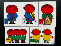 NETHERLANDS 1969 FOR THE CHILDREN SET OF 5 MAXIMUM CARDS NEDERLAND DICK BRUNA - Cartoline Maximum