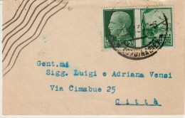 1*-25c.Propaganda Di Guerra :Armi E Cuori-Bustina Con Biglietto Di Visita Allegato-v.1943 Da E Per Firenze - Kriegspropaganda