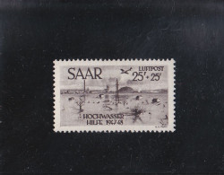 POSTE AéRIENNE  VICTIMES DE L'INONDATION DE JANVIER 1947  25F + 25F BRUN FONCé NEUF * N°12 YVERT ET TELLIER 1948 - Airmail