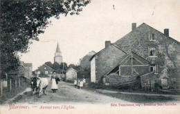 Marcourt  Avenue Vers L'eglise Animée Voyagé En 1910 - Rendeux