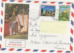 POLYNESIE /LETTRE N°481+N°493- Courrier  Pour  SALON DE PCE - Covers & Documents