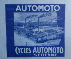 SAINT ETIENNE Publicité AUTOMOTO  1912 - Voitures