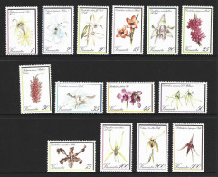 Vanuatu 1982 Orchid Definitive Set Of 14 MNH , 20va Low Value With Faint Spot - Vanuatu (1980-...)