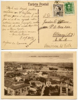 Spain 1931 Postcard Zamora - Vista Panoramica Desde La Catedral; Scott 335 & 407 - 10c. & 5c. King Alfonso XIII - Zamora